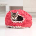 Handmade knitted cat bed by Jewish Mom Handmade